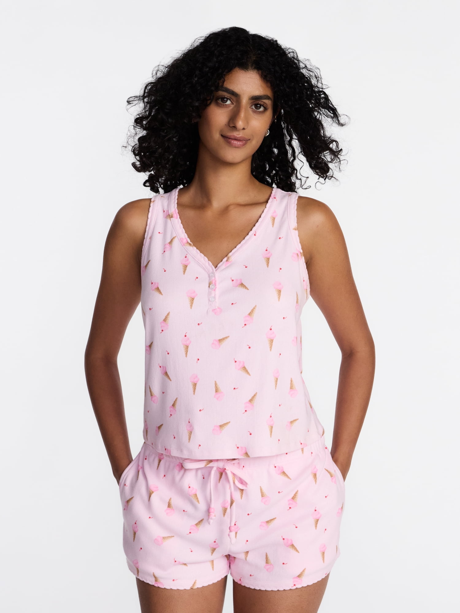 Way to Celebrate Women's Pointelle Pajama Set, 2-Piece, Sizes XS-3X