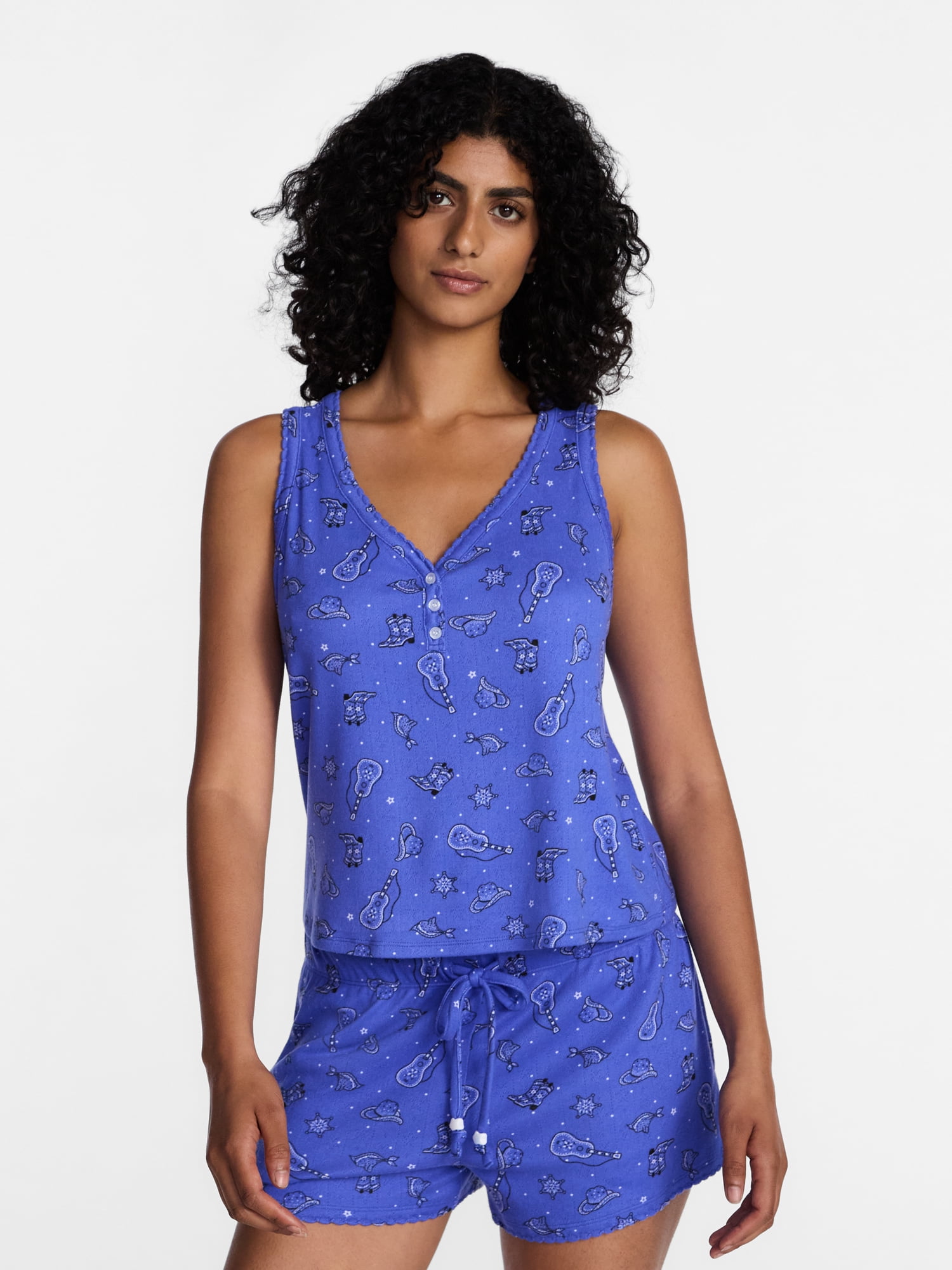 Way to Celebrate Women's Pointelle Pajama Set, 2-Piece, Sizes XS-3X