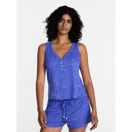 Way To Celebrate Women's Pointelle Pajama Set, 2-Piece, Sizes XS-3X