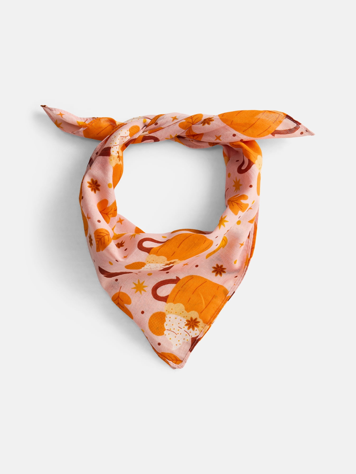 Halloween Women's Pumpkin Latte Bandana from Way to Celebrate, One Size, Blush/Multi