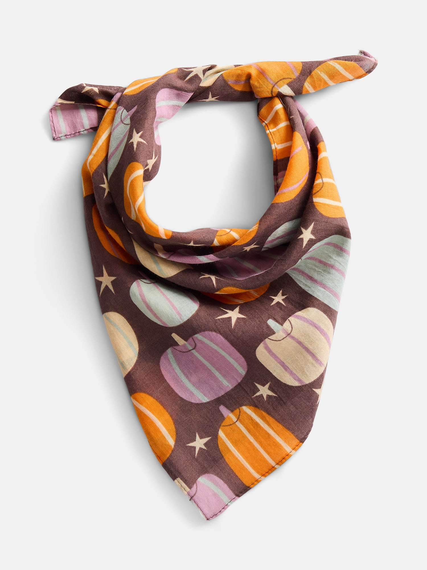 Way To Celebrate Halloween Women's Nostalgic Pumpkin Bandana, One Size, Brown/Multi