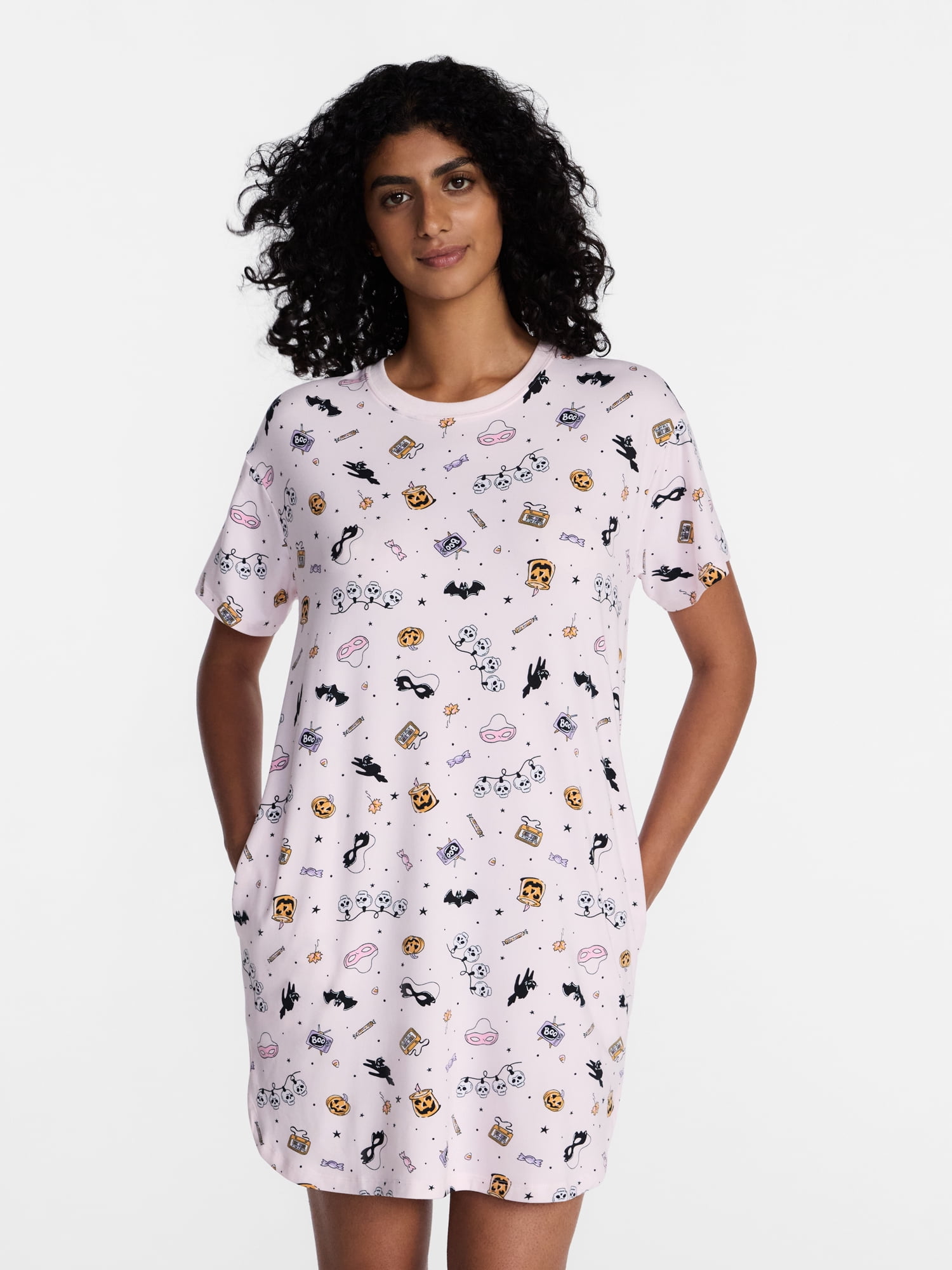 Halloween Women's Sleepshirt Top and Socks Set from Way to Celebrate, 2-Piece, Sizes XS-3X