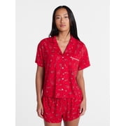 Country Festival Fourth of July Women's Notch Top and Shorts Pajama Set from Way to Celebrate, 2-Piece, Sizes XS-3X