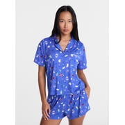 Women's Fourth of July Notch Collar Pajama Set, 2-Piece, Sizes XS-3X