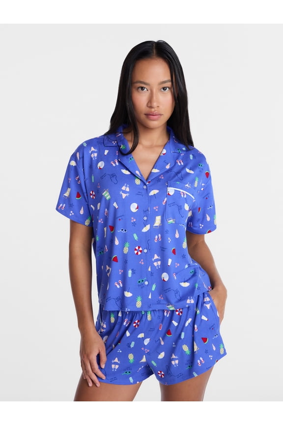 Women's Shorty Notch Fourth of July Pajama Set, 2-Piece, Sizes XS-3X