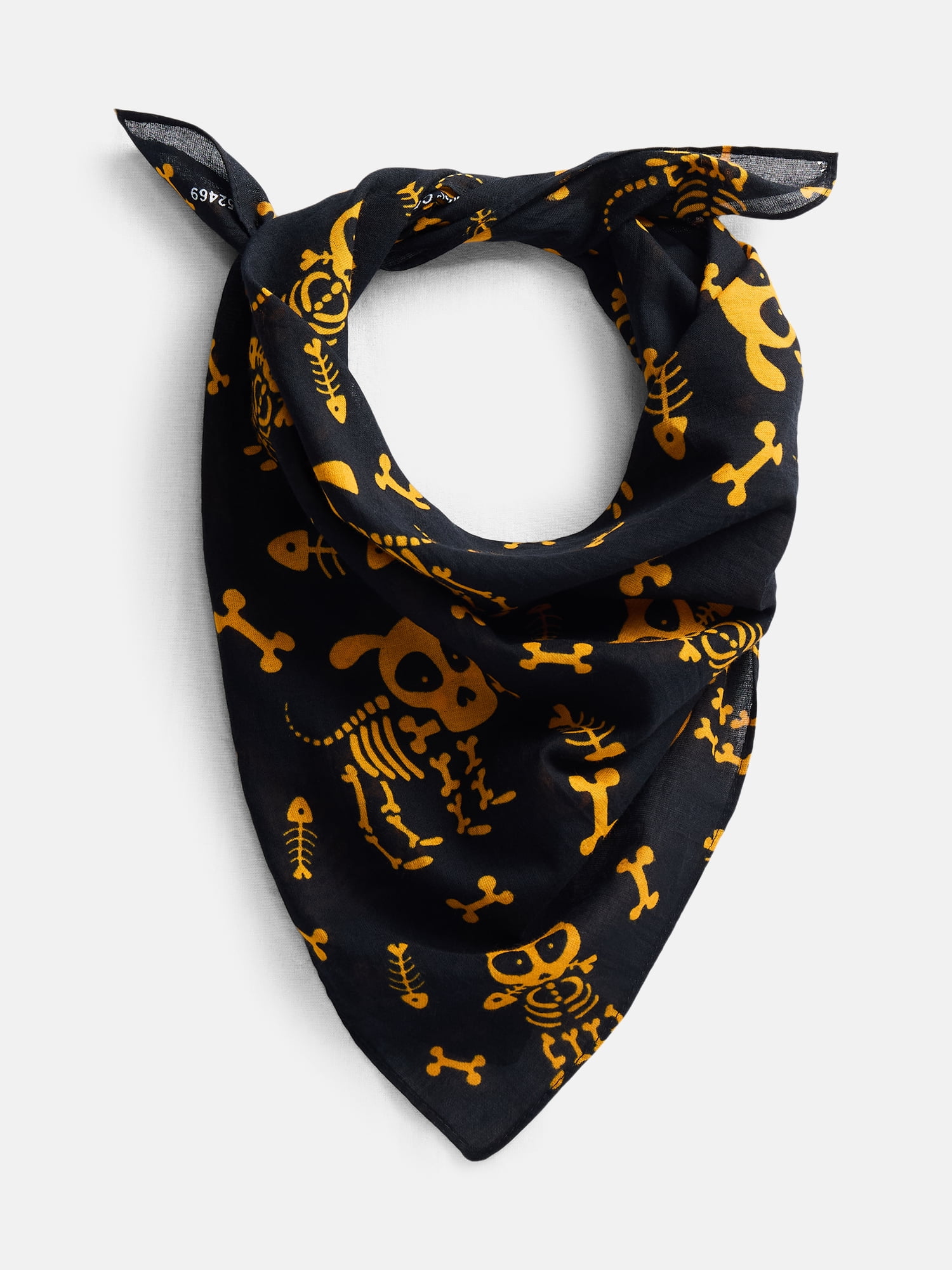 Way To Celebrate Halloween Women's Pet Skeletons Bandana, One Size, Black/Orange