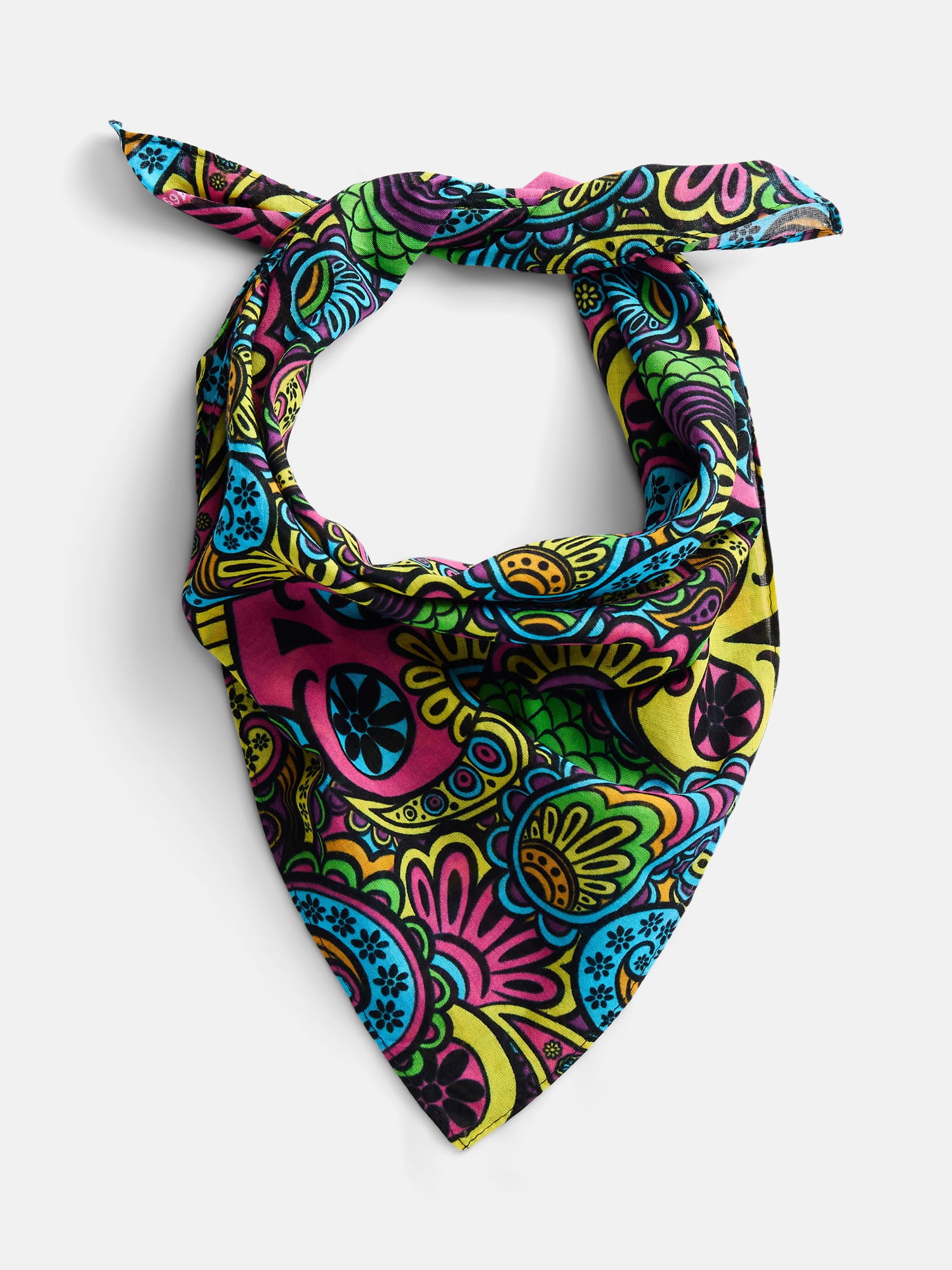 Way To Celebrate Halloween Women's Day of the Skulls Bandana, One Size, Black/Multi