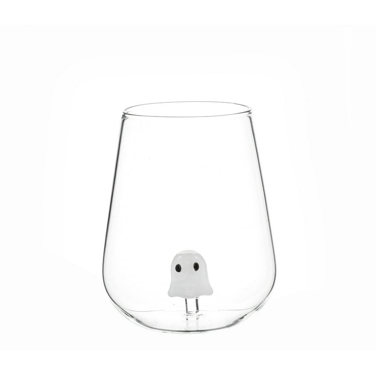 6/mo - Finance 2 Set Halloween Stemless Wine Glasses, Funny Pumpkin Glass Cup With Ghost Inside, Clear Spooky Drinking Party , White Ghosts Witch Way Glassware, Fall Home Kitchen Drinkware For Family,Friend