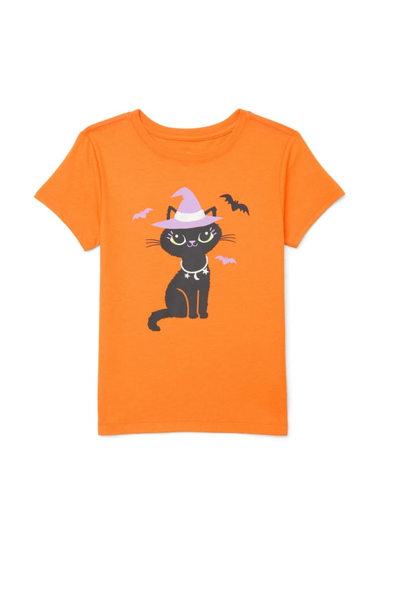 Halloween Girls' Graphic Tee with Short Sleeves from Way to Celebrate, Sizes 4-18