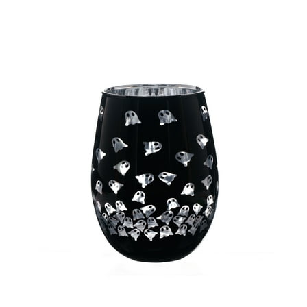 Way to Celebrate Halloween Two Tone Stemless Wine Glass Ghost