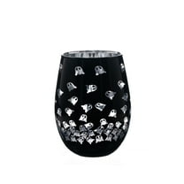 Way to Celebrate Halloween Two Tone Stemless Wine Glass Ghost
