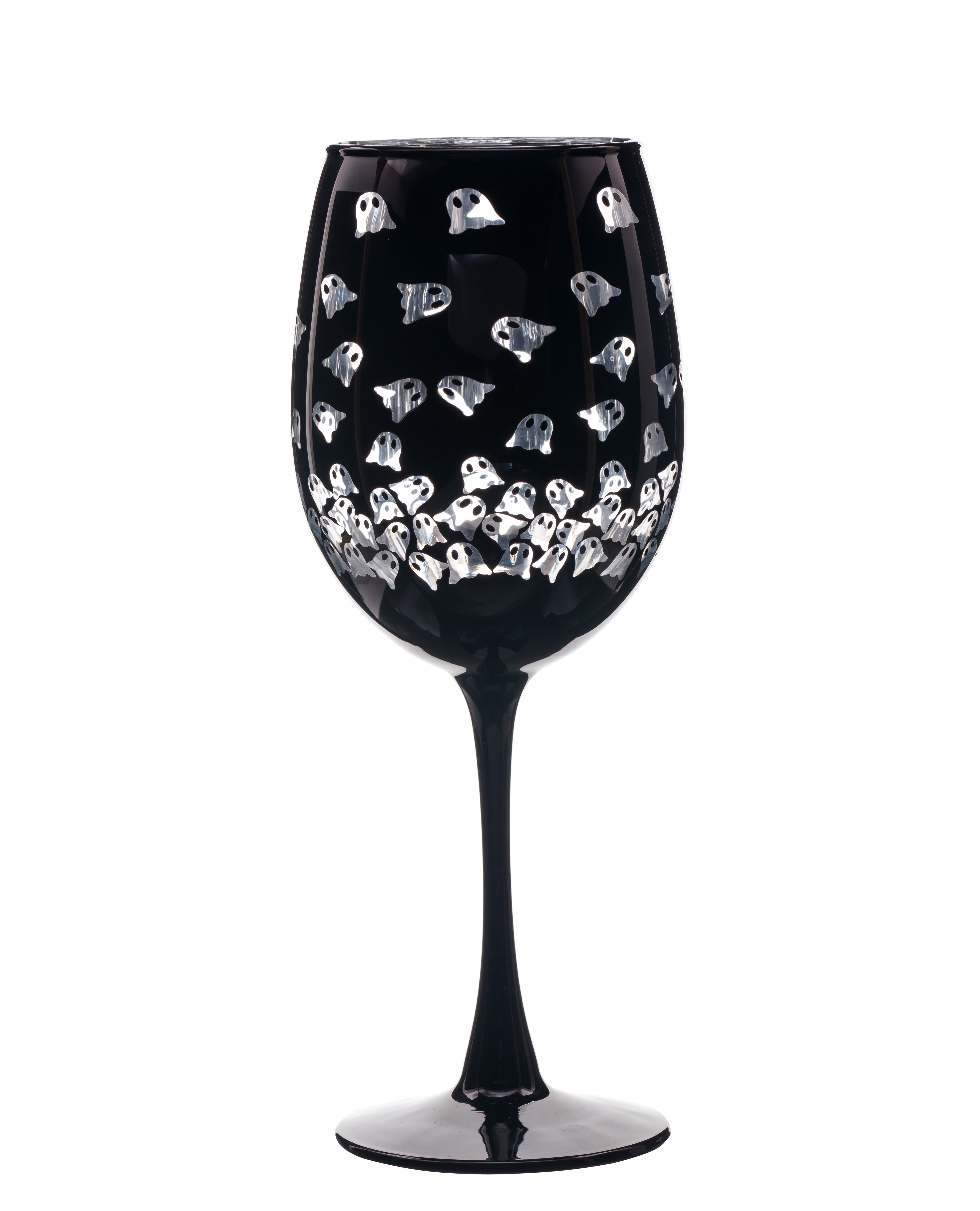 Way to Celebrate Halloween Two Tone Wine Glass Ghosts