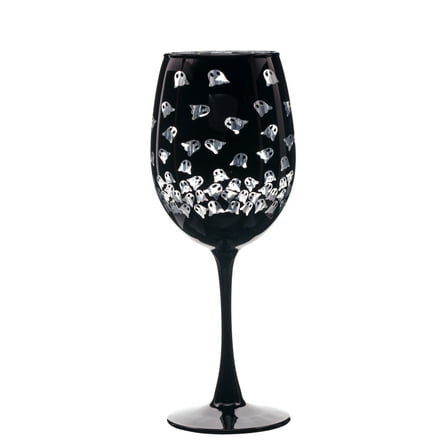 Way to Celebrate Halloween Two Tone Wine Glass Ghosts