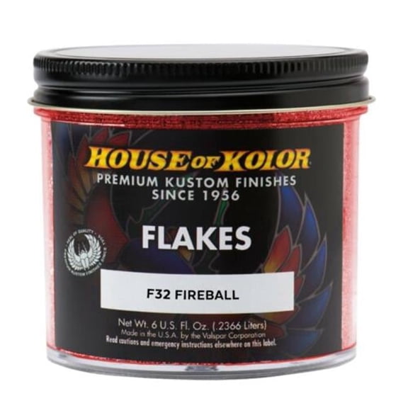 WTD HOK-F32-C01 6 oz Fireball Dry Flake Custom Paint Sparkle Effect