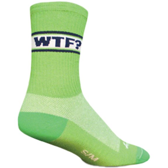 WTF? 6 Crew Sock: Green SM/MD