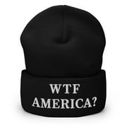 WTF America? Hat (Embroidered Beanie) (Black)