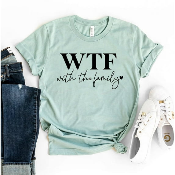 WTF T-shirt Family Matching Shirt Mama Gift Christmas Tee Gigi Vacation Top Women's Camping Shirts With The Funny T-shirts