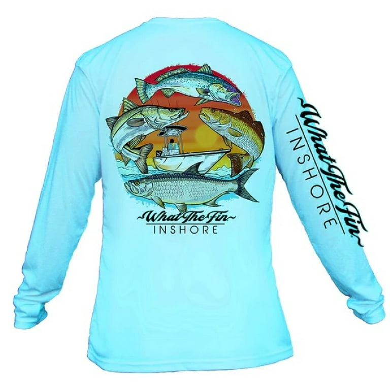 WTF - What The Fin? Long-Sleeve Performance Wicking Shirt - Inshore 4 Fish  Slam