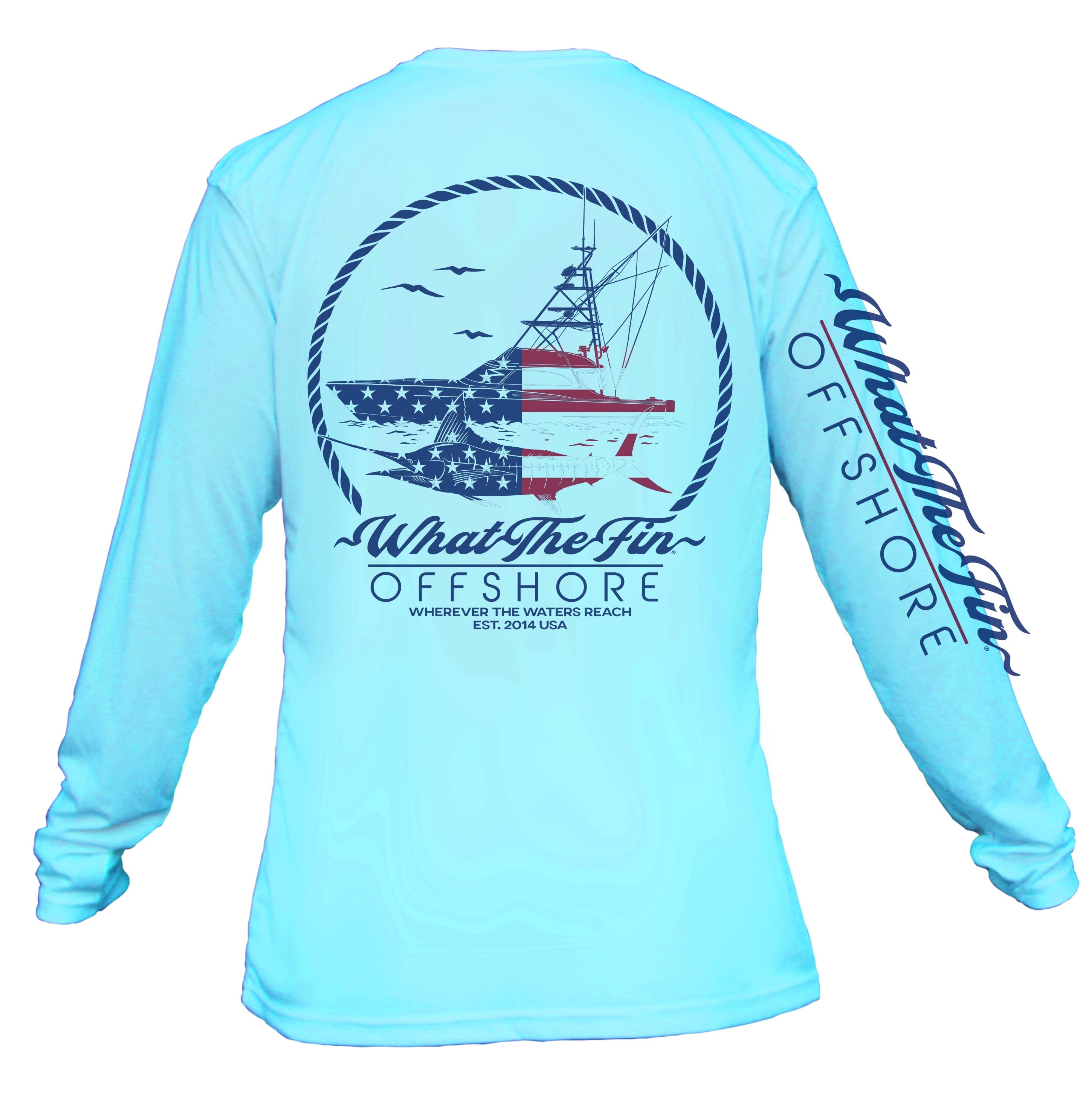 WTF - What The Fin? Long-Sleeve Performance Wicking Shirt - Offshore USA