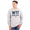 thumbnail image 1 of WTF Where's the Fish Fisherman Funny Men's Long Sleeve Tee T Shirt Brisco Brands S, 1 of 5