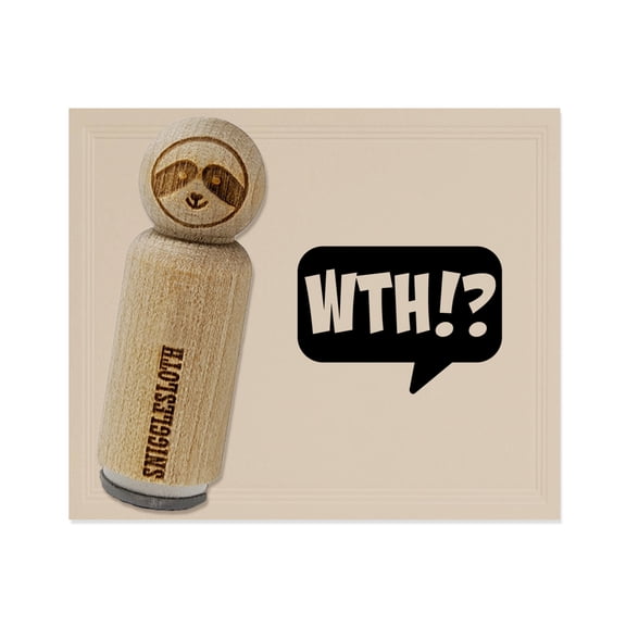 WTH What the Heck Comic Callout Bubble Rubber Stamp for Scrapbooking Crafting Stamping - Medium 1 Inch