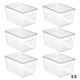 WTMZAL Clear Stackable Storage Boxes with Lids Set 6 Pack Large