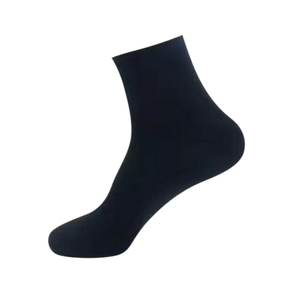 WTOBBY 10 Pairs Men's Cotton Blend Crew Socks Value Pack, Durable Casual Work Socks with Reinforced Heel/Toe Construction, All-Match Solid Colors Moisture-Wicking Socks,Black