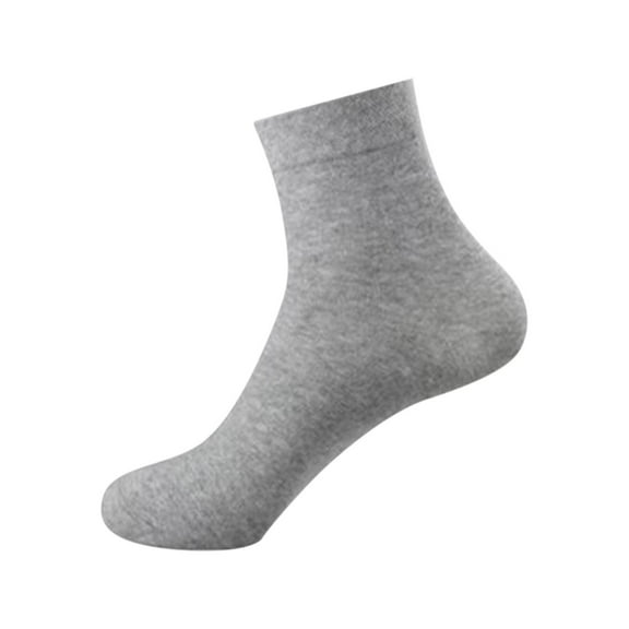 WTOBBY 10 Pairs Men's Cotton Blend Crew Socks Value Pack, Durable Casual Work Socks with Reinforced Heel/Toe Construction, All-Match Solid Colors Moisture-Wicking Socks,Gray