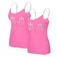 thumbnail image 1 of WTOBBY 2-Pack Monochrome Women's Padded Camisole, Sexy Oversized Underwear with Chest Support, Stretchy Soft Plus Size Layering Essential Tank Tops,Hot Pink 2XL, 1 of 5