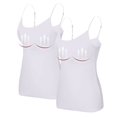 thumbnail image 1 of WTOBBY 2-Pack Monochrome Women's Padded Camisole, Sexy Oversized Underwear with Chest Support, Stretchy Soft Plus Size Layering Essential Tank Tops,White L, 1 of 5