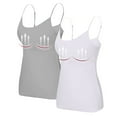 thumbnail image 1 of WTOBBY 2-Pack Wire-Free Women's Camisole with Padded Support, Sexy Oversized Layering Tank Tops, Soft Stretchy Plus Size Sleepwear Essentials,Gray XL, 1 of 5