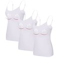 thumbnail image 1 of WTOBBY 3-Pack Women's Camisole with Built-in Chest Pad, Sexy Oversized Underwear Set, Soft Stretchy Comfort Fit Plus Size Tank Tops for Layering,White XL, 1 of 4