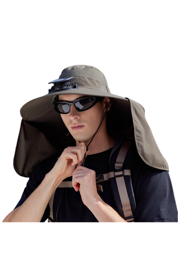 Advanced Solar Tech Sun Hat, High Capacity Cooling System Cap with Ergonomic Wide Brim for Backcountry Fishing, Mountaineering and Professional Use,Army Green