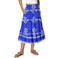 thumbnail image 1 of WTOBBY Beach Vacation Floral Maxi Skirt Women's Drawstring High Waisted Long Skirt Lightweight Summer Tiered Flowy Pleated Skirt with Elastic Waist for Boho Style,Royal Blue L, 1 of 5