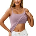 thumbnail image 1 of WTOBBY Breathable Women's Oversized Camisole with Removable Padded Bra, Sexy Plus Size Layering Tank Top, Soft Stretchy Comfort Fit Everyday Underwear,Pink 2XL, 1 of 5
