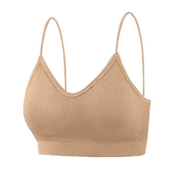 WTOBBY Comfortable Women's Padded Camisole with Built-in Bra Support, Sexy Oversized Underwear for Plus Size Women, Stretchy Soft Layering Tank Top for Everyday Wear,Beige L