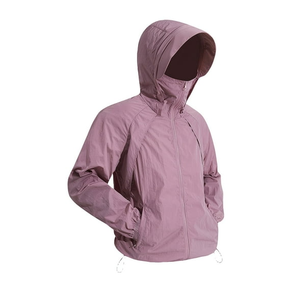 WTOBBY Couple Matching Sun Protective Skin Jacket for Men and Women, Summer Lightweight Breathable Anti-UV UPF 50+ Outdoor Sports Wear with Quick-Dry Fabric ,Pink S