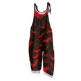 thumbnail image 1 of WTOBBY Halloween Bat Print Women's Jumpsuit, Vintage Loose Casual Style with Cotton Linen Material and Adjustable Shoulder Straps, Ideal for Relaxed Outfits,Red3XL, 1 of 5