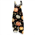 thumbnail image 1 of WTOBBY Halloween Printed Women's Jumpsuit, Casual Loose Retro Design with Suspenders in Cotton Linen Blend, Ideal for Relaxed and Fashionable Wear,SaffronXL, 1 of 7