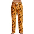 thumbnail image 1 of WTOBBY Halloween Themed Men's Casual Pajama Pants with Drawstring Elastic Waist, Comfortable Sleepwear Loose Fit for Lounge, Yoga, and Home Wear, Fun Print Design,Ginger 2XL, 1 of 4