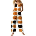 thumbnail image 1 of WTOBBY Halloween Themed Women's Casual Jumpsuit in Sleeveless Cotton Design, Printed for Style, Comfortable Loose Fit Perfect for Daily Activities,Orange2XL, 1 of 5