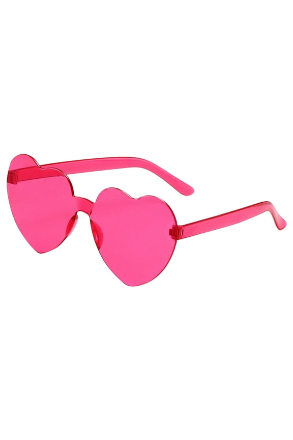Heart-Shaped Sunglasses for Valentine's Day, Party Wedding Birthday Costume Accessory, Novelty Holiday Celebration Decor Prop Glasses,Hot Pink