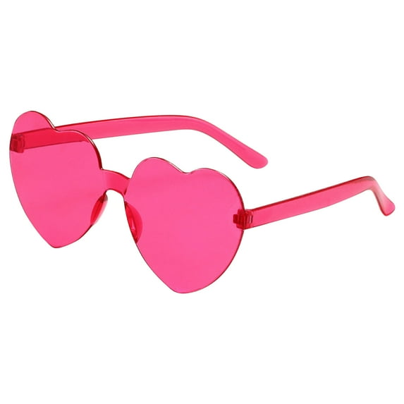 WTOBBY Heart-Shaped Sunglasses for Valentine's Day, Party Wedding Birthday Costume Accessory, Novelty Holiday Celebration Decor Prop Glasses,Hot Pink