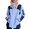 thumbnail image 1 of WTOBBY Ladies' Loose Comfortable Windproof Waterproof Outdoor Jacket, Ideal for Casual Fashion, Hiking, and All-Season Use,Light Blue XL, 1 of 5