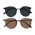 thumbnail image 1 of WTOBBY Leopard Print Fashion Sunglasses (2 Pack), Retro Black/Brown Gradient Lenses, Unisex Plain Frame Shades for Women Men,Black, 1 of 5