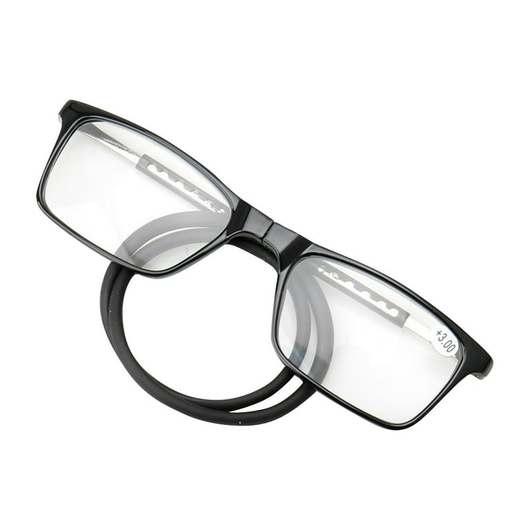 WTOBBY Magnetic Reading Glasses with Neck Cord, HD PC Square Frame