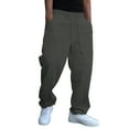 thumbnail image 1 of WTOBBY Men's Baggy Stacked Sweatpants Drawstring Waist Wide Leg Flared Streetwear Comfortable Casual Lounge Men's Pants,Dark Gray 2XL, 1 of 6