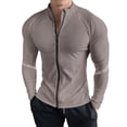 thumbnail image 1 of WTOBBY Men's Breathable Stretch Fit Long Sleeve Jacket, Quick Dry Sports Fitness Coat, Lightweight Outdoor Training Wear for Running and Gym,Gray XL, 1 of 4