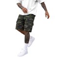 thumbnail image 1 of WTOBBY Men's Camouflage Cargo Bermuda Shorts with Elastic Drawstring Waist, Outdoor Trendy Loose Fit Pockets for Summer Adventures,Army Green L, 1 of 5