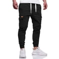 thumbnail image 1 of WTOBBY Men's Casual Comfortable Solid-color Cargo Pants, Sporty and Relaxed Fit Trousers with Functional Pockets, Ideal for Everyday Wear,Black L, 1 of 6